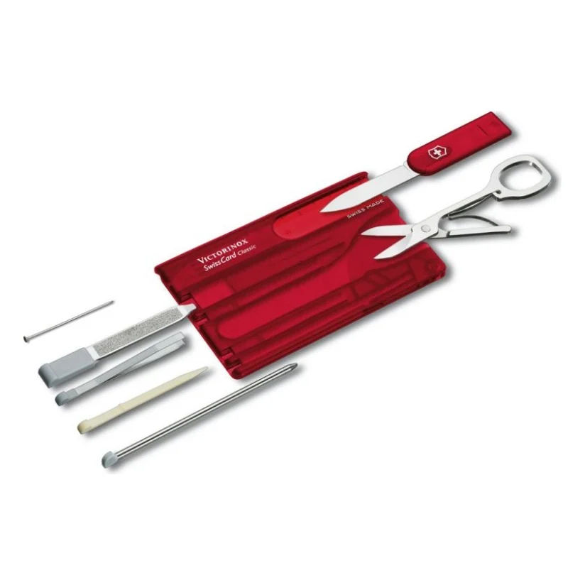 Ніж Victorinox SwissCard Transparent Red Blister (0.7100.TB1)