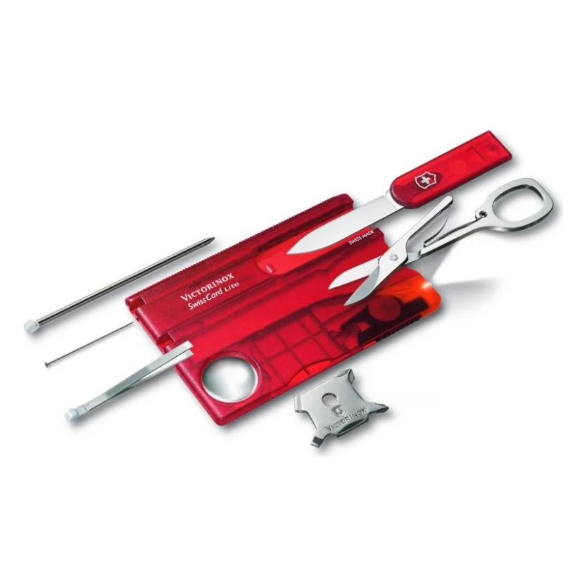 Ніж Victorinox SwissCard Lite Transparent Red Blister (0.7300.TB1)
