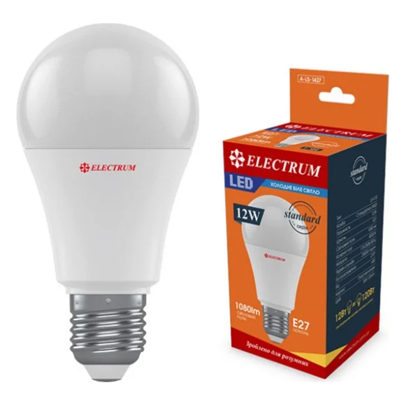 Лампочка Electrum A60 12W PA LS-V10 Е27 4000K (A-LS-1427)