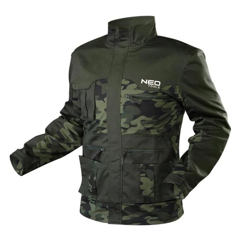 Куртка робоча Neo Tools CAMO, розмір XL (54), 255 г/м2, високий комір, кишені на бли (81-211-XL)