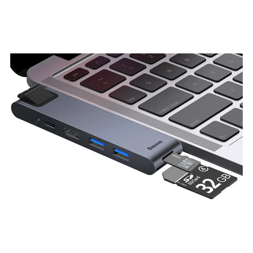 Концентратор USB-C 7-in-one smart Grey (CAHUB-L0G) — фото 7