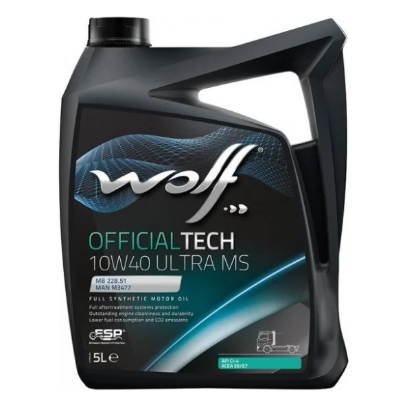 Моторна олива Wolf OFFICIALTECH 10W40 ULTRA MS 5л (8307317)