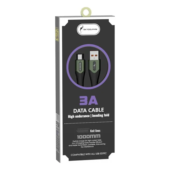 Кабель SkyDolphin S01V USB - microUSB 1м, Dark Green (USB-000584)
