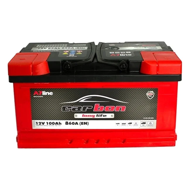 Акумулятор автомобільний CARBON 100 Ah/12V Euro короткий (CRB100-L4-00)