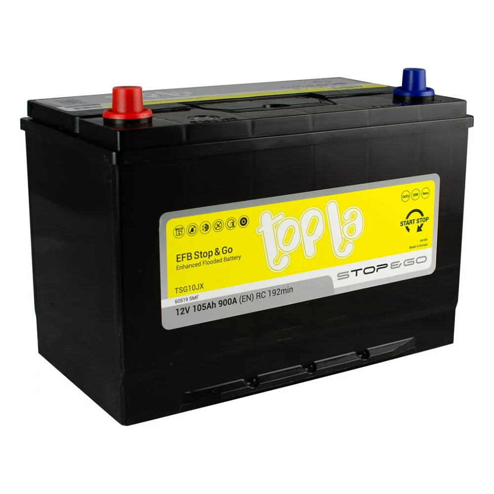 Акумулятор автомобільний Topla 105 Ah/12V EFB JIS (112 105)