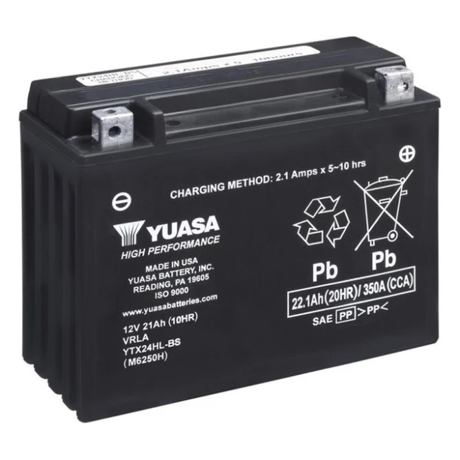 Акумулятор автомобільний Yuasa 12V 22,1Ah High Performance MF VRLA Battery (YTX24HL-BS)