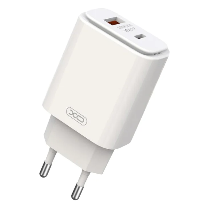 Зарядний пристрій XO L90A double USB-A/USB-C PD&QC3.0 20W 3A White
