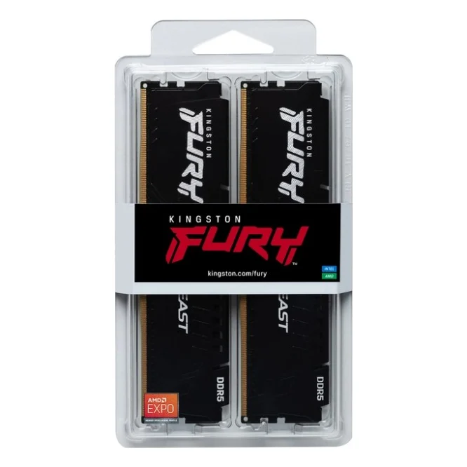 Модуль пам'яті для комп'ютера DDR5 32GB (2x16GB) 5200 MHz Beast AM5 Black Kingston Fury (ex.HyperX) (KF552C36BBEK2-32) — фото 5