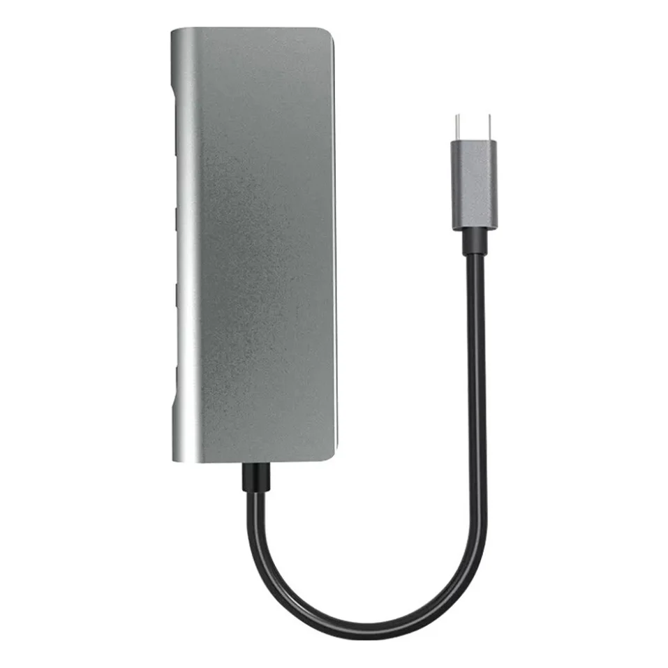 Концентратор USB-C ProLogix 7 in 1 USB3.1 Type C to HDMI+2*USB3.0+PD+Lan+TF+SD (PR-WUC-105B)