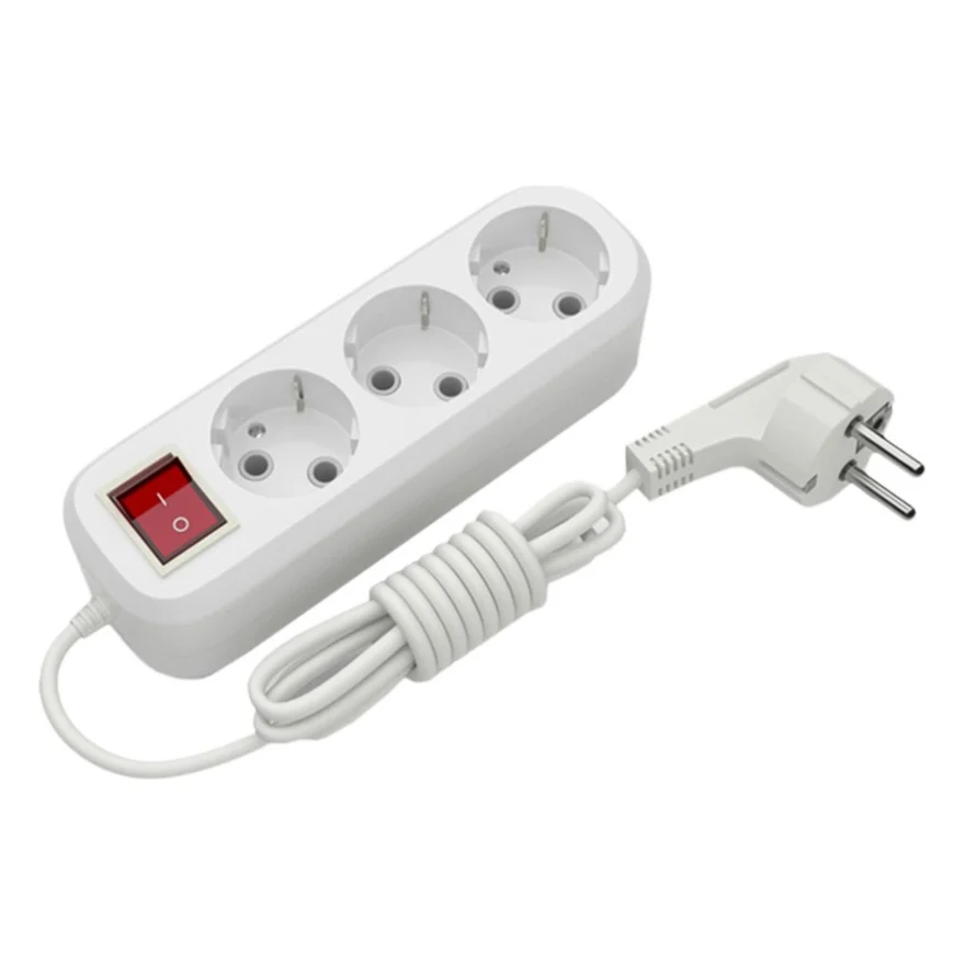 Мережевий подовжувач Electrum C-ES-1813 3.0m, 3 роз, white (C-ES-1813)