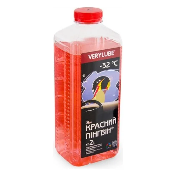 Омивач автомобільний VERYLUBE Червоний пінгвін до -32 ° С 2 л (ХВ 50011)
