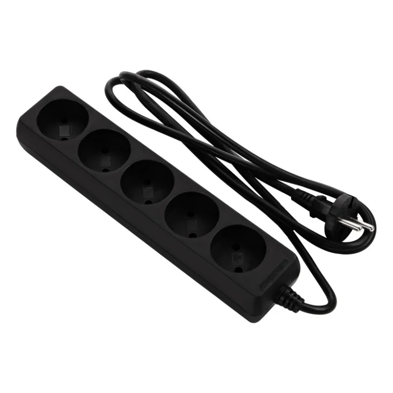 Мережевий подовжувач 2E 5XCEE7/17, 1.5м, black (2E-U0510M1.5BK)