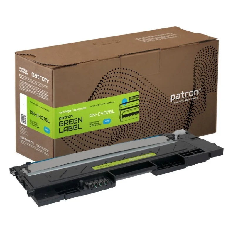 Тонер-картридж Patron Samsung CLT-407S cyan Green Label (PN-C407GL)