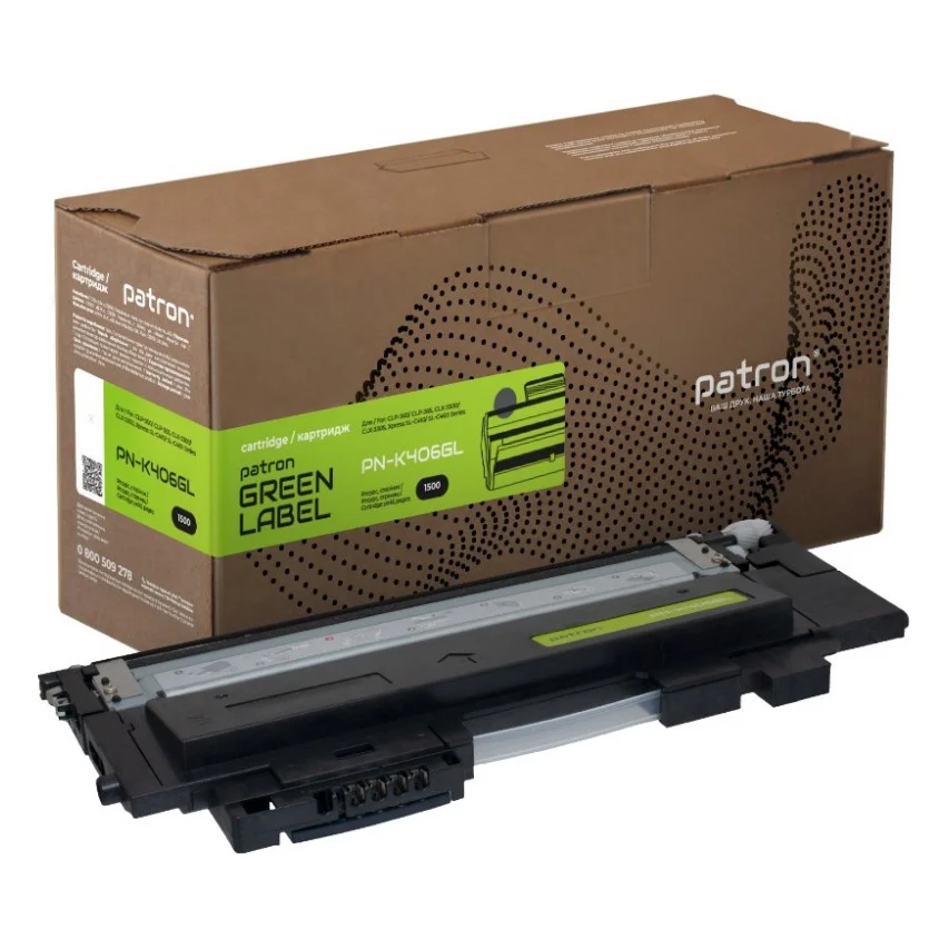 Тонер-картридж Patron Samsung CLT-406S Green Label, black (PN-K406GL)
