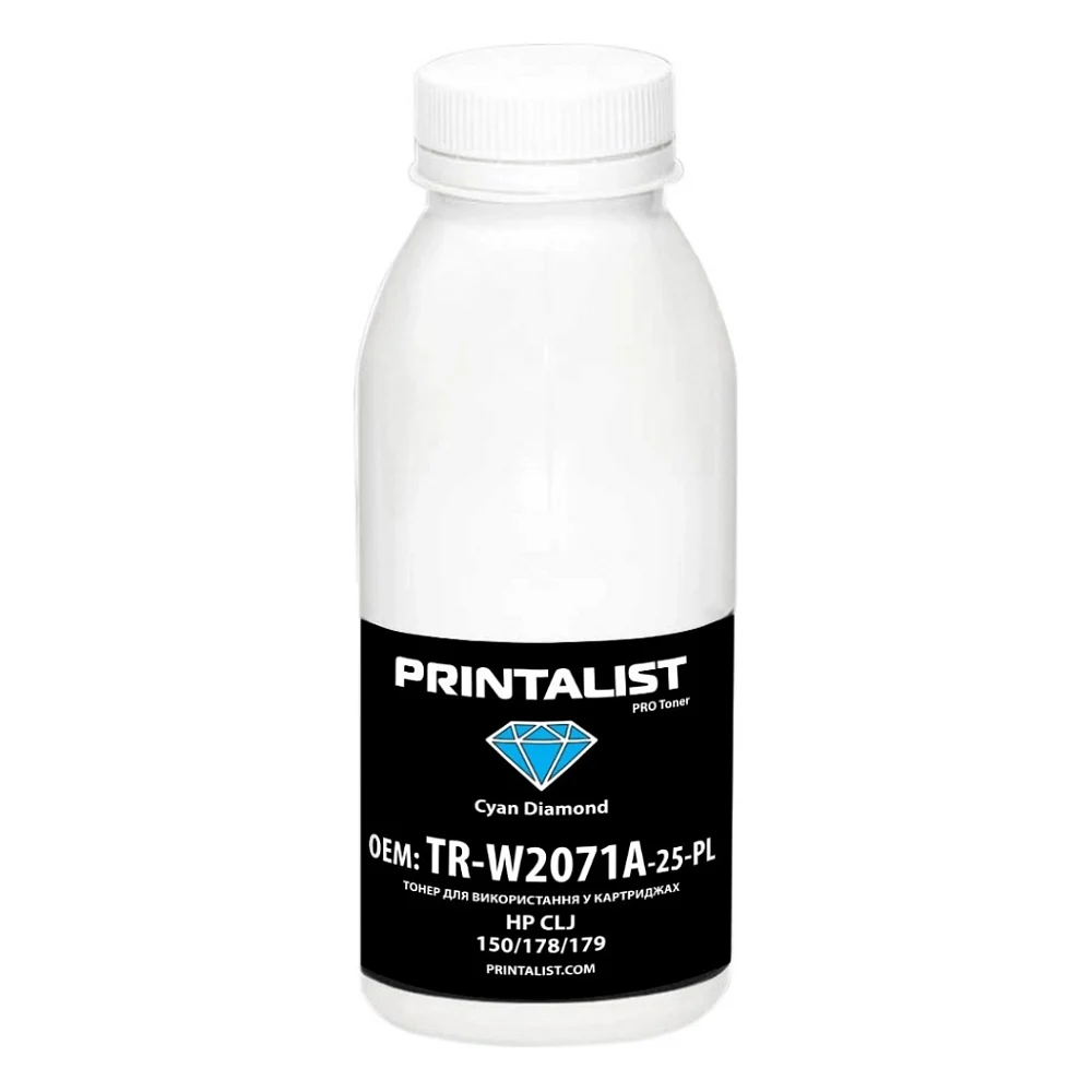 Тонер HP CLJ 150/178/179, 25г Cyan Printalist (TR-W2071A-25-PL)