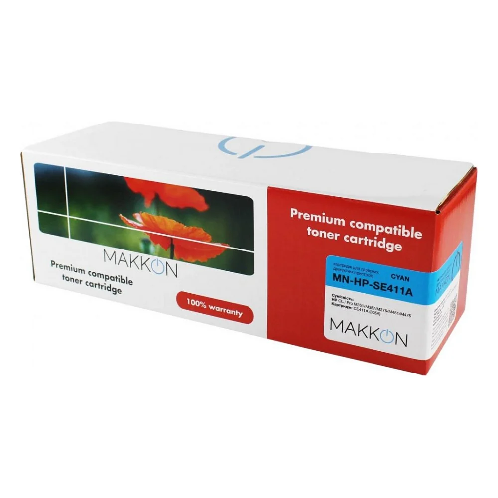 Картридж Makkon HP CLJP CE411A (305A) (SE411A) 2.6k cyan (MN-HP-SE411A)