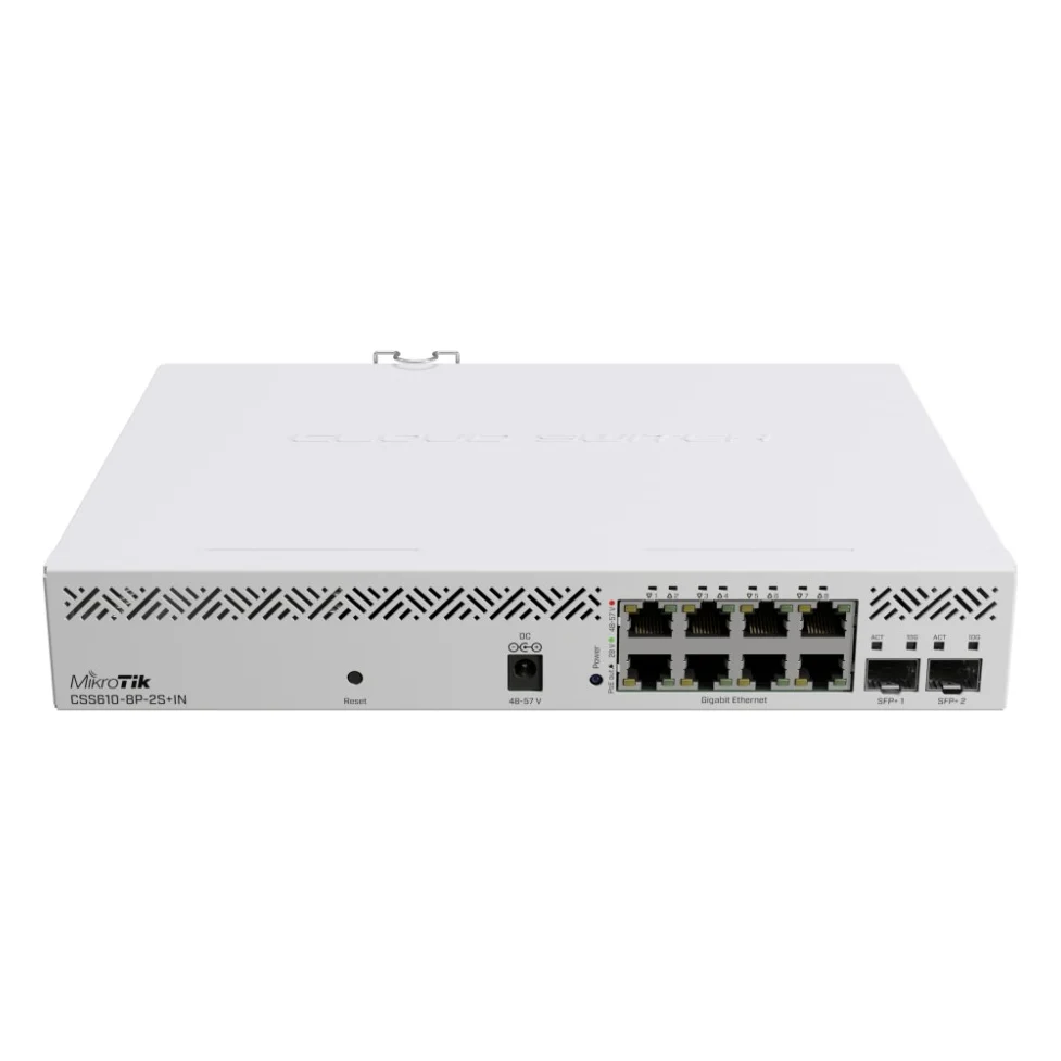 Комутатор мережевий Mikrotik CSS610-8P-2S+IN