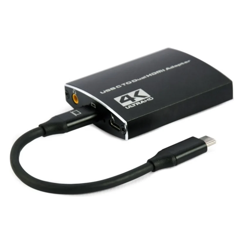 Концентратор Cablexpert USB-C to 2 HDMI (2 ind. screens)/PD/Аudio 3.5mm (A-CM-HDMIF2-01)
