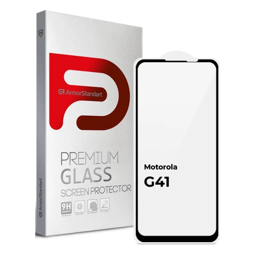 Скло захисне Armorstandart Full Glue Motorola G41 Black (ARM65485)