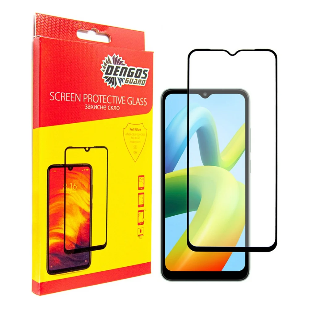 Скло захисне Dengos Full Glue Xiaomi Redmi A1 black frame (TGFG-232)