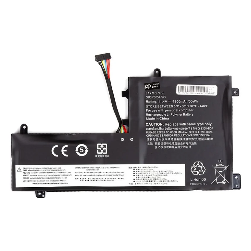 Акумулятор до ноутбука LENOVO L17M3PG2-3S1P (long cable) 11.4V 4800mAh PowerPlant (NB481804)