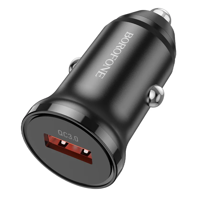Автомобільний зарядний пристрій BOROFONE BZ18 single port QC3.0 with USB to MicroUSB cable Black (BZ18MB)