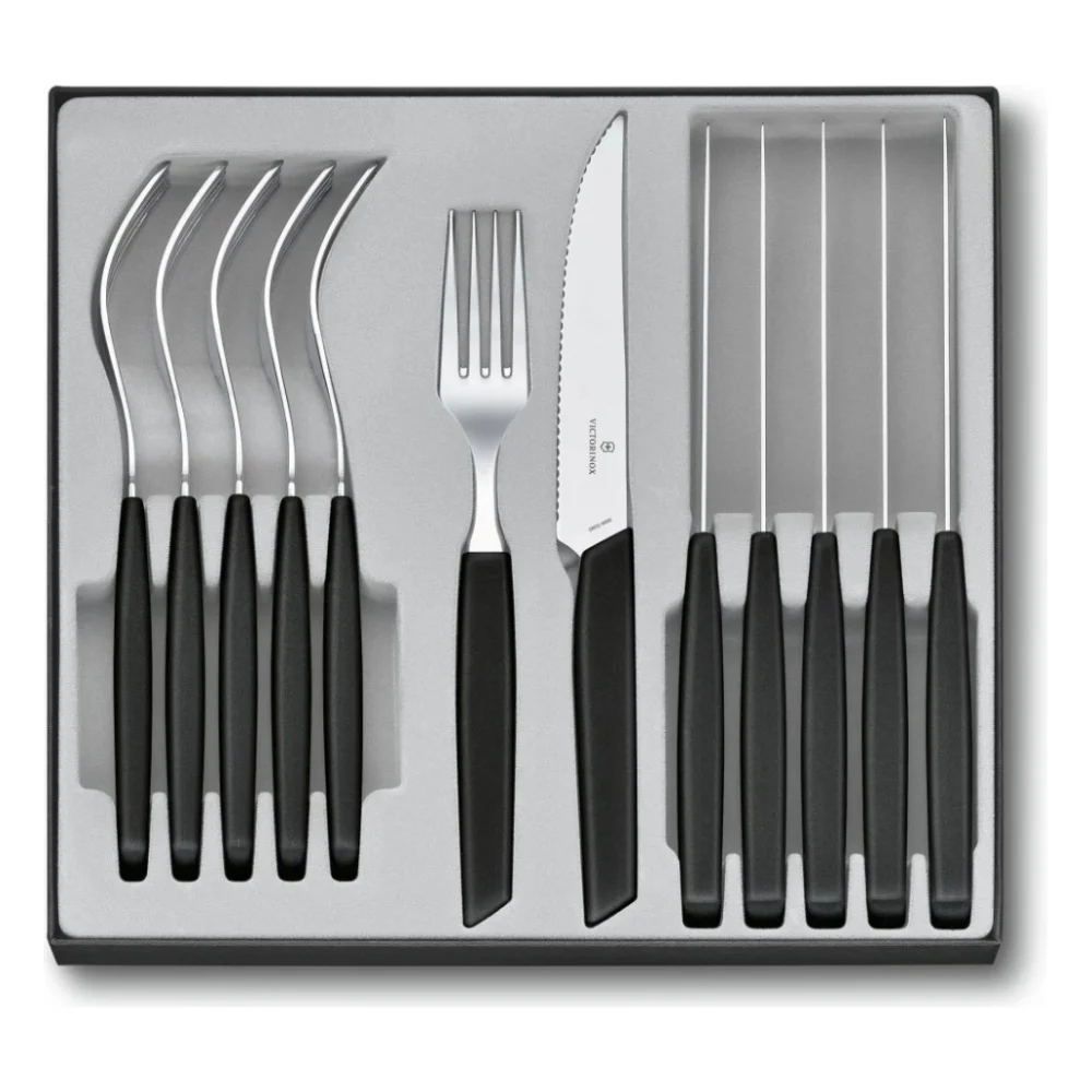 Набір столових приборів Victorinox Swiss Modern Table Set 12 шт Steak Black (6.9093.12W.12)