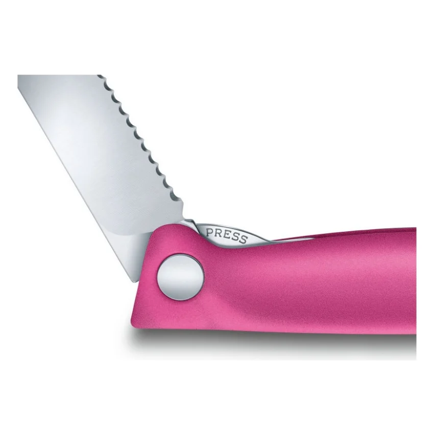 Кухонний ніж Victorinox SwissClassic Foldable Paring 11 см Serrated Pink (6.7836.F5B) — фото 3