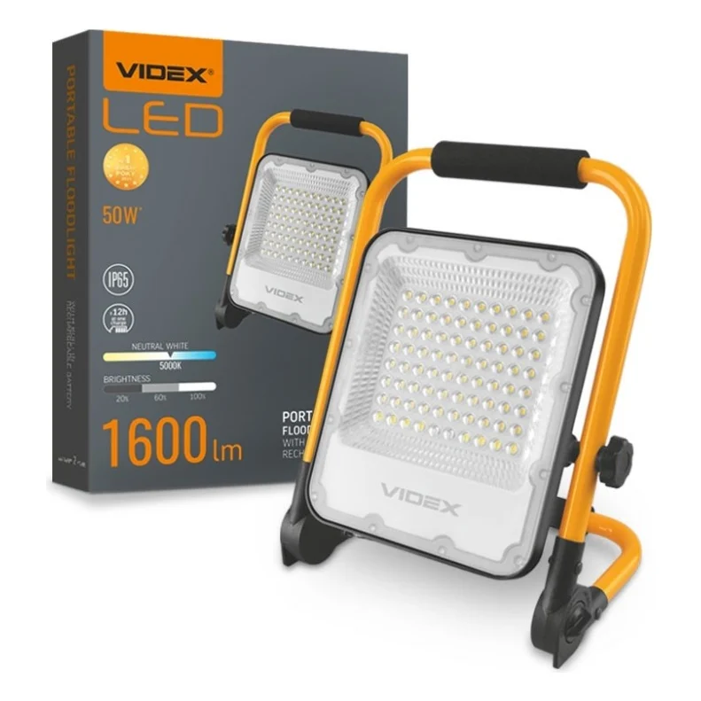 Прожектор Videx LED акумуляторний PREMIUM VIDEX F2A 50W 5000K (VL-F2A-505) — фото 7