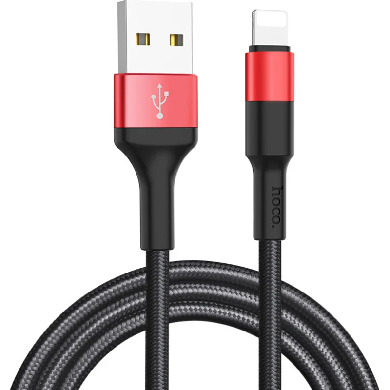 Кабель HOCO X26 Xpress USB-A to Lightning 1м Black/Red
