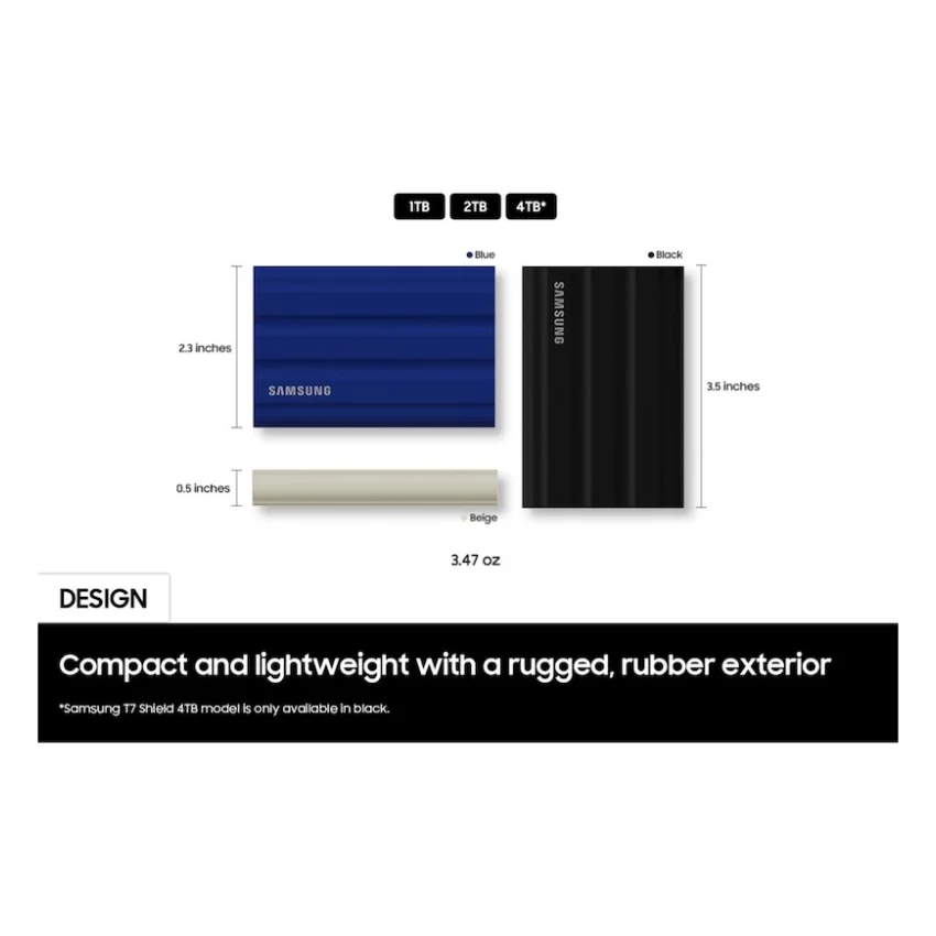 Накопичувач SSD USB 3.2 2TB T7 Shield Samsung (MU-PE2T0K/WW) — фото 3