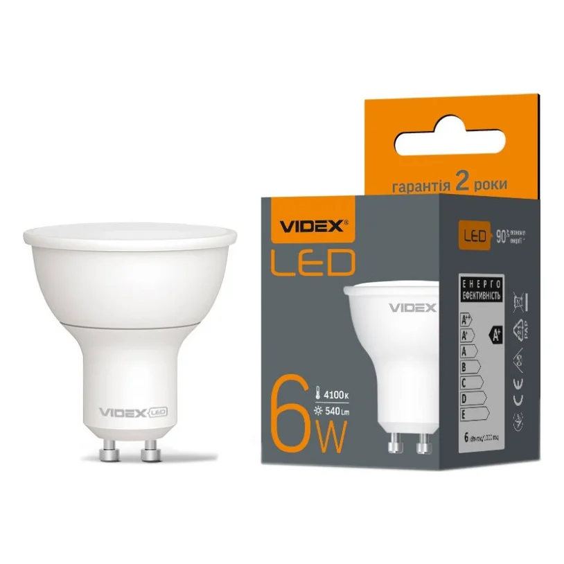 Лампочка Videx LED MR16еD 6W GU10 4100K дімерна (VL-MR16еD-06104)