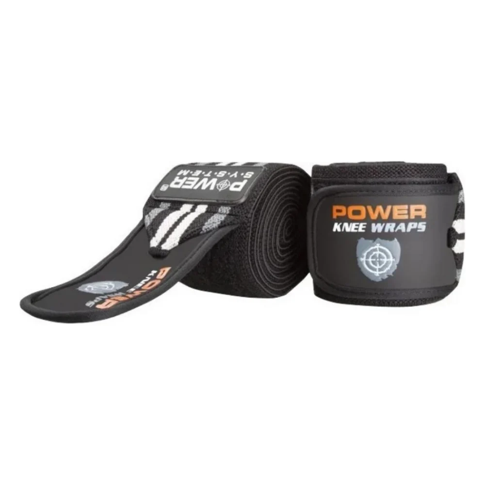 Бинт для спорту Power System Knee Wraps PS-3700 Grey/Black (PS-3700_Grey-Black)