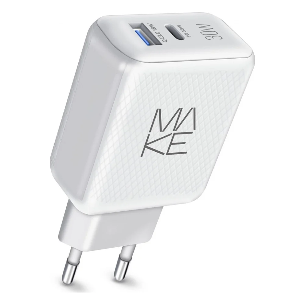 Зарядний пристрій MAKE 30W PD+QC White (MCW-326PWH)