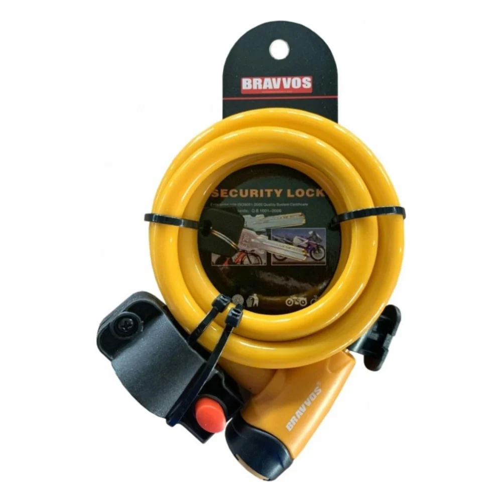 Замок велосипедний Bravvos LOC-065-110 Key 12mm х 1500mm Orange (LCK-034)