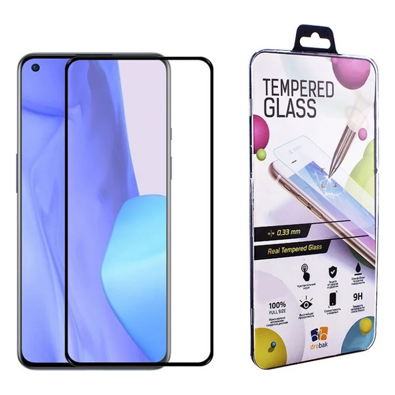 Скло захисне Drobak OnePlus 9R Black Frame A+ (474794)