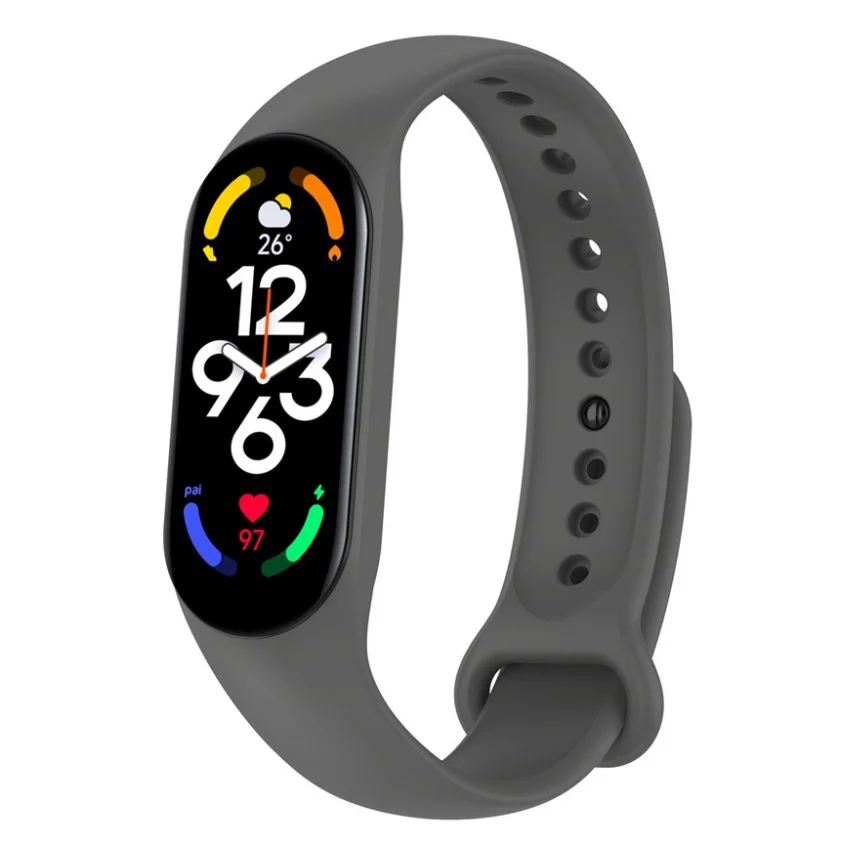Ремінець до фітнес браслета BeCover Silicone для Xiaomi Mi Smart Band 7 Gray (707480)