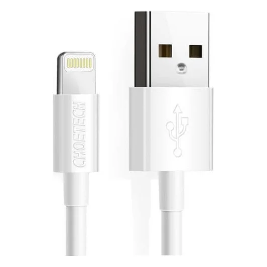 Кабель USB 2.0 AM to Lightning 1.2m 2.1A MFI White Choetech (IP0026-WH)