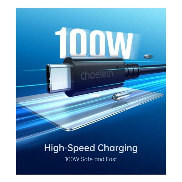 Кабель USB4 Type-C to Type-C 0.8m 40Gbps PD 100W 8K60Hz Choetech (XCC-1028-BK) — фото 5