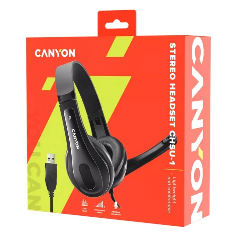 Навушники Canyon CHSU-1 USB Black (CNS-CHSU1B) — фото 5