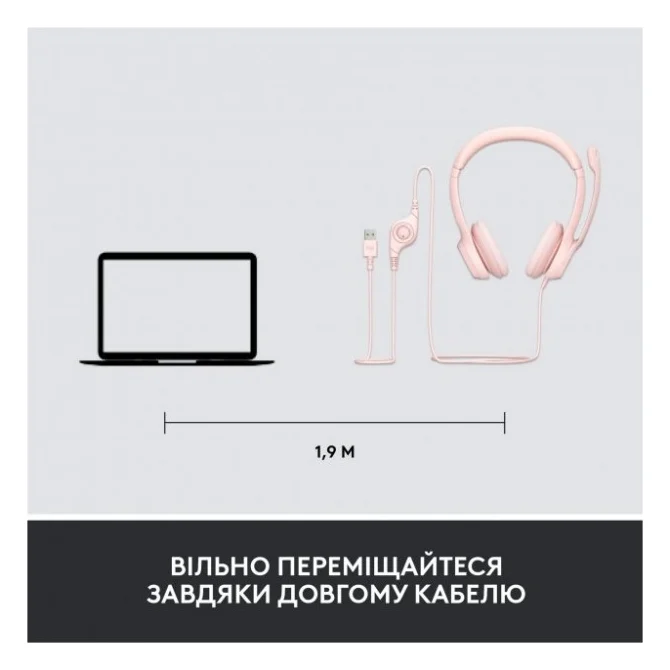 Навушники Logitech H390 USB Rose (981-001281) — фото 8