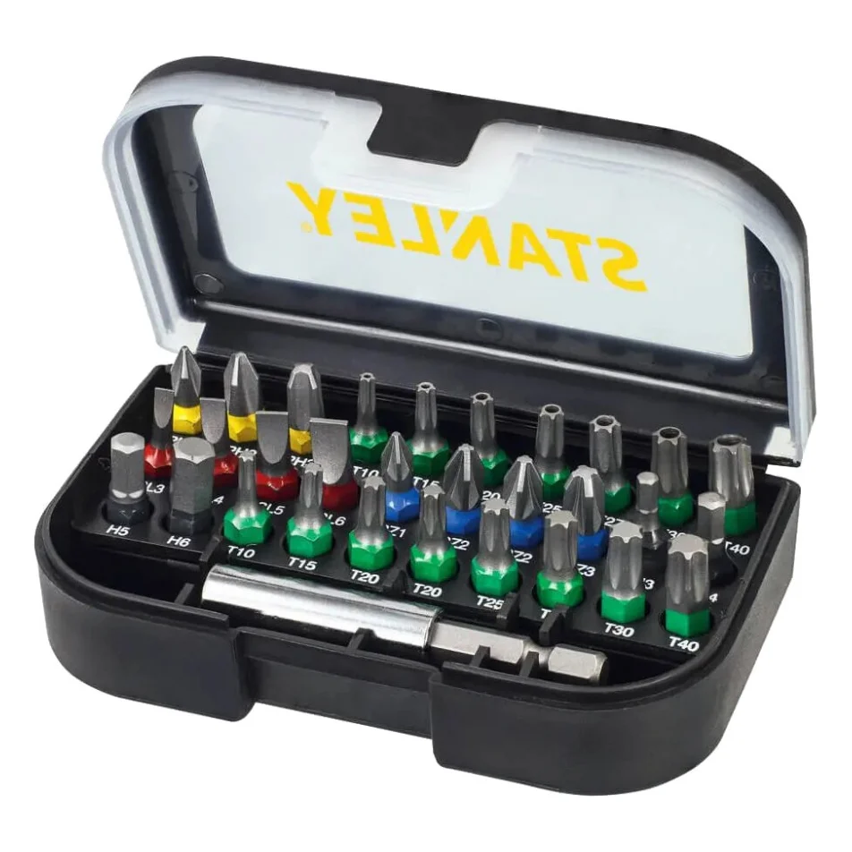 Набір біт Stanley Ph1,2,3x1, Pz 1,3x1, TH30, TH40, T25, L=60 мм, 31 шт, кейс (STA60490)