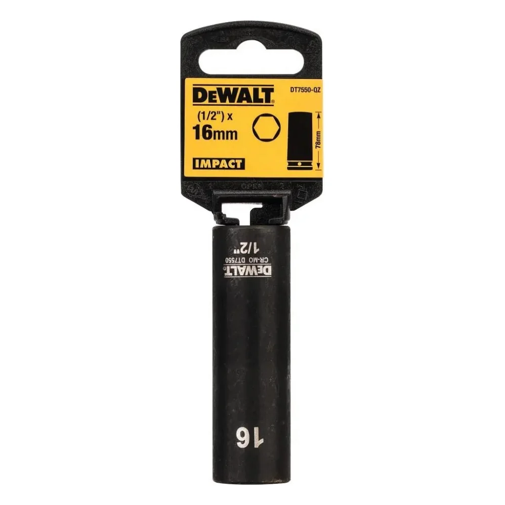 Головка торцева DeWALT IMPACT ударна довга, 1/2 х 16 мм (DT7550)