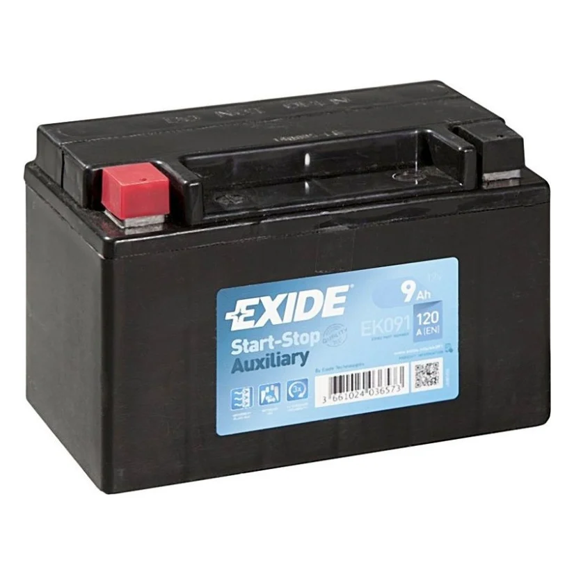 Акумулятор автомобільний EXIDE START STOP AUXILIARY 9Ah (+/-) (120EN) (EK091)