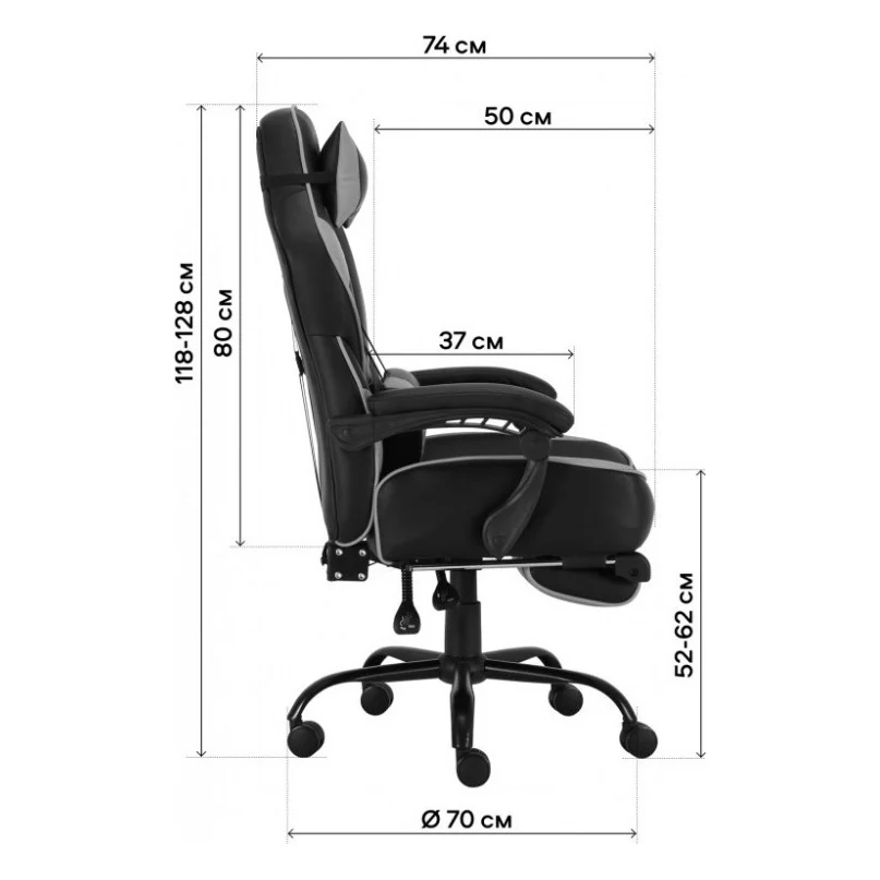 Крісло ігрове GT Racer X-2748 Black (X-2748 Fabric Black Suede) — фото 9