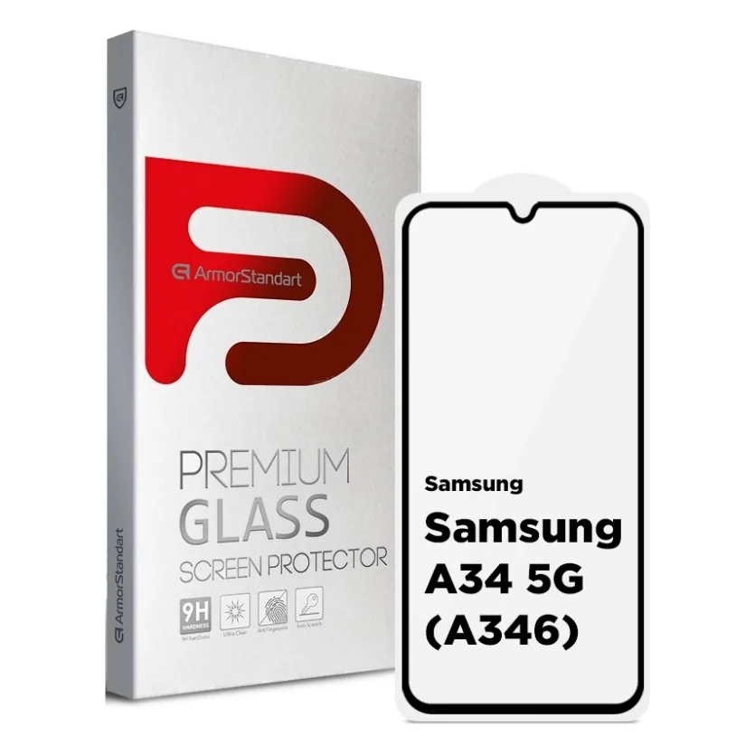 Скло захисне Armorstandart Full Glue Samsung A34 5G (A346) Black (ARM66203)