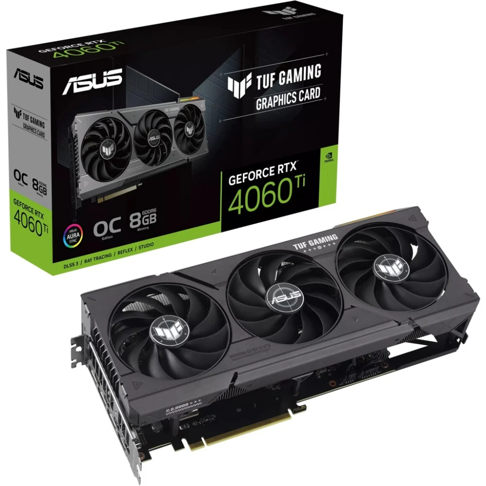 Відеокарта ASUS GeForce RTX 4060 Ti 8192Mb TUF OC GAMING (TUF-RTX4060TI-O8G-GAMING)