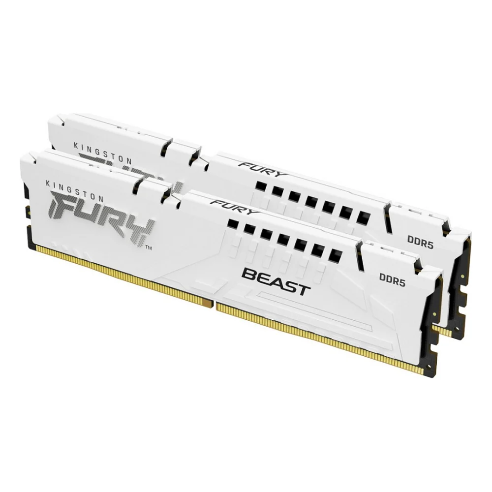 Модуль пам'яті для комп'ютера DDR5 32GB (2x16GB) 5200 MHz Beast EXPO White Kingston Fury (ex.HyperX) (KF552C36BWEK2-32)