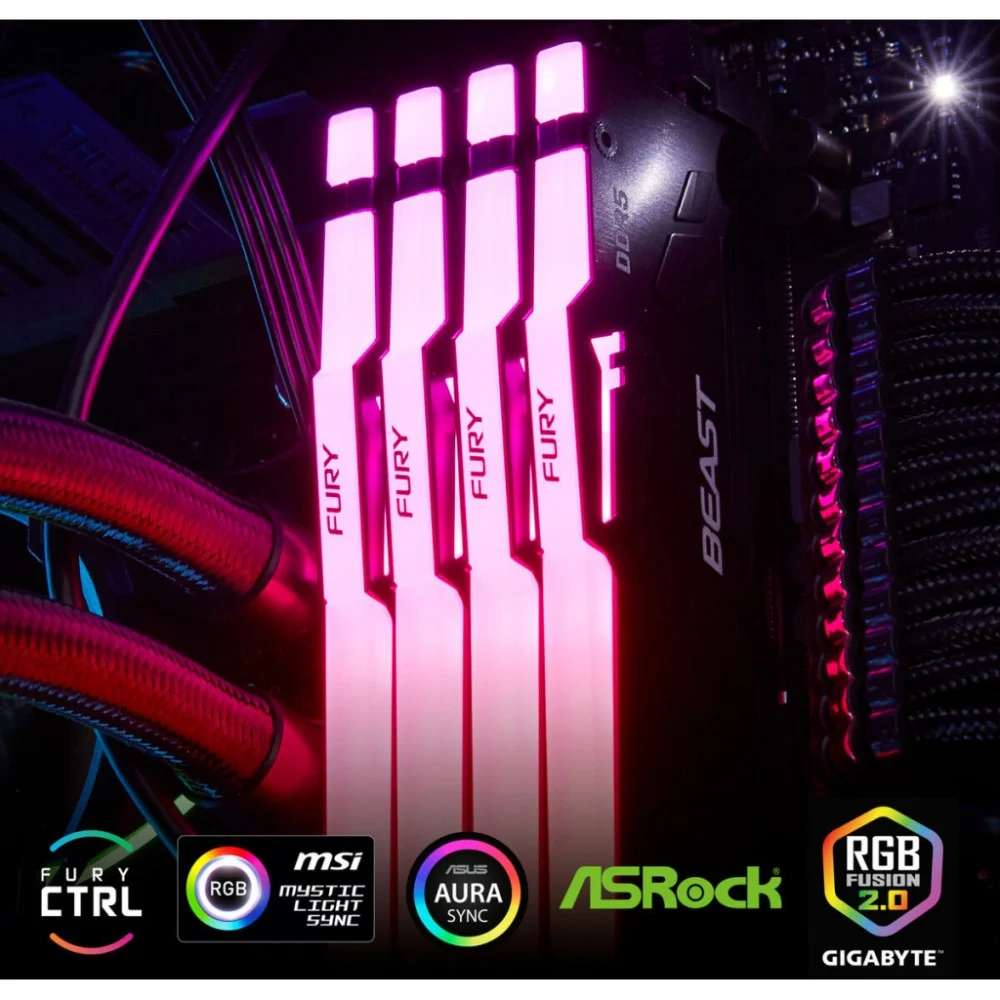 Модуль пам'яті для комп'ютера DDR5 32GB 5200 MHz Beast RGB EXPO Kingston Fury (ex.HyperX) (KF552C36BBEA-32) — фото 7