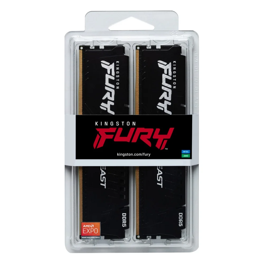 Модуль пам'яті для комп'ютера DDR5 64GB (2x32GB) 5200 MHz Beast Black Kingston Fury (ex.HyperX) (KF552C36BBEK2-64) — фото 5